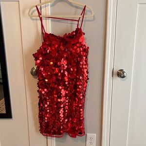 Topshop Kids Red Sequin Dress
